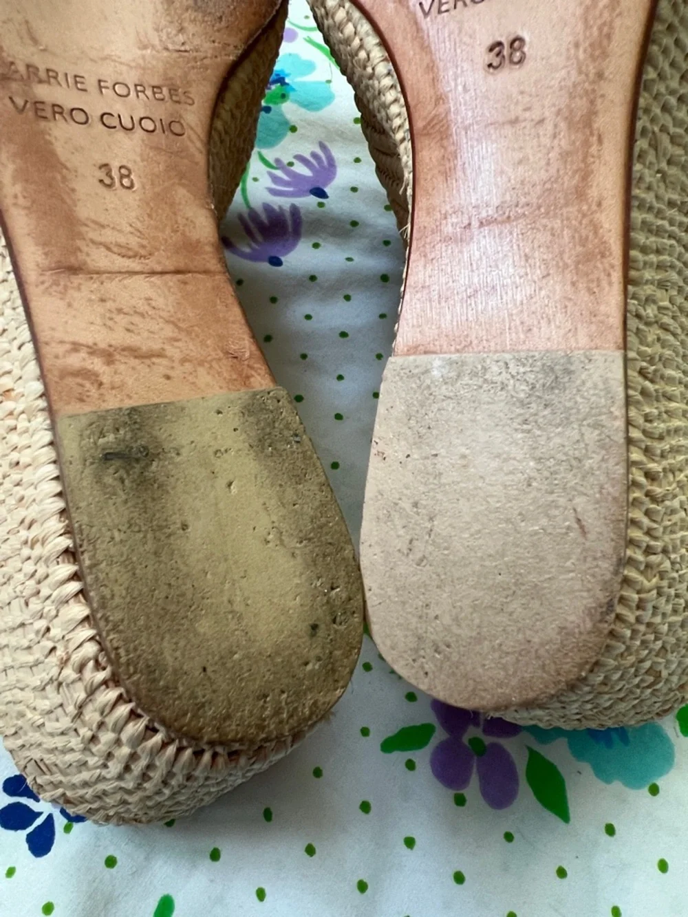 Carrie Forbes Karim Raffia Woven Espadrille Wedges - 38/7 (?) - Picture 8 of 13